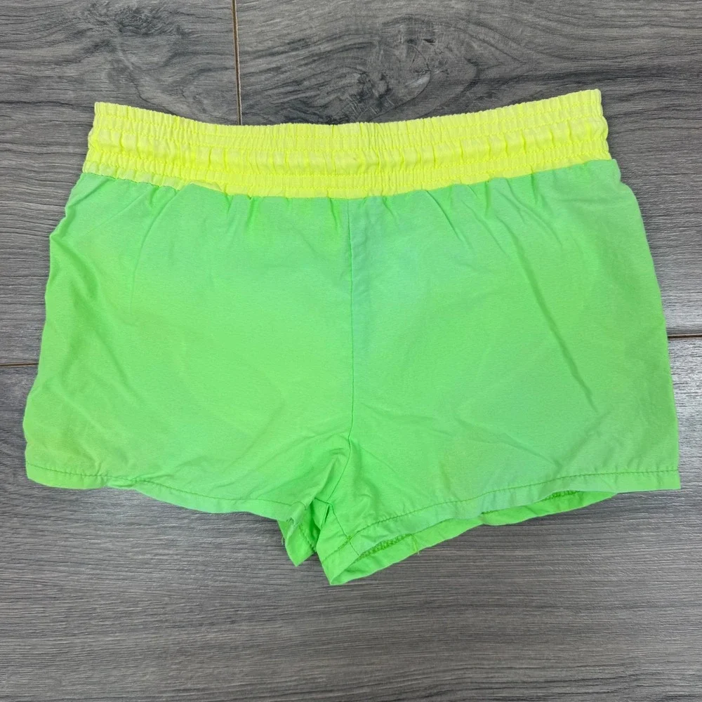 Vintage Cole Minors Nylon Swim‎ Trunks USA Made Neon Green Yellow Drawstring 2T